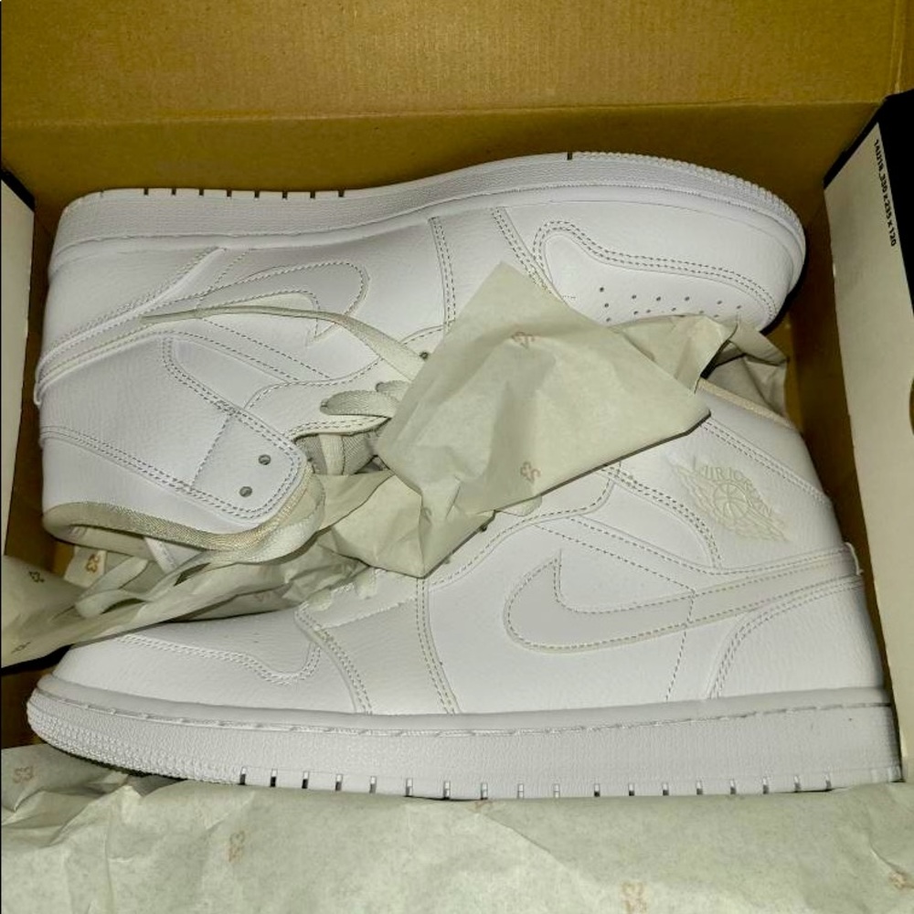 Jordan 1 mid white/white